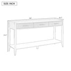 Mesa consola de 3 cajones con estante inferior (negro/blanco/azul marino)