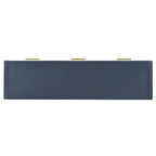 Mesa consola de 3 cajones con estante inferior (negro/blanco/azul marino)