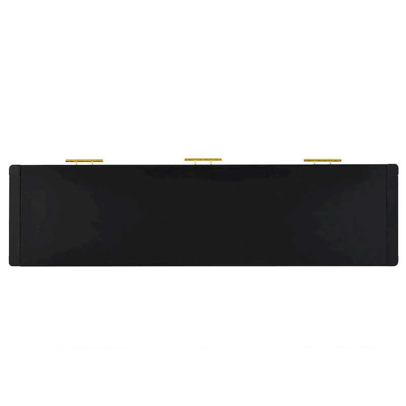 Mesa consola de 3 cajones con estante inferior (negro/blanco/azul marino)