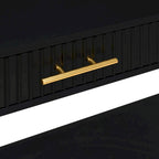Mesa consola de 3 cajones con estante inferior (negro/blanco/azul marino)