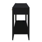 Mesa consola de 3 cajones con estante inferior (negro/blanco/azul marino)