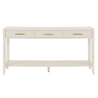 Mesa consola de 3 cajones con estante inferior (negro/blanco/azul marino)