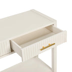 Mesa consola de 3 cajones con estante inferior (negro/blanco/azul marino)