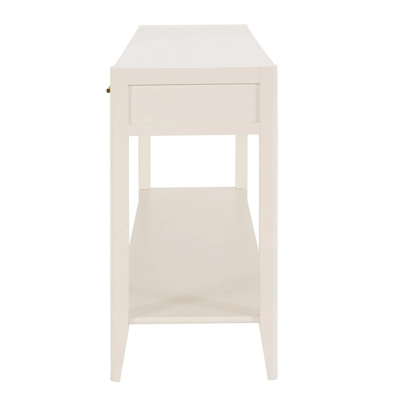 Mesa consola de 3 cajones con estante inferior (negro/blanco/azul marino)