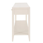 Mesa consola de 3 cajones con estante inferior (negro/blanco/azul marino)