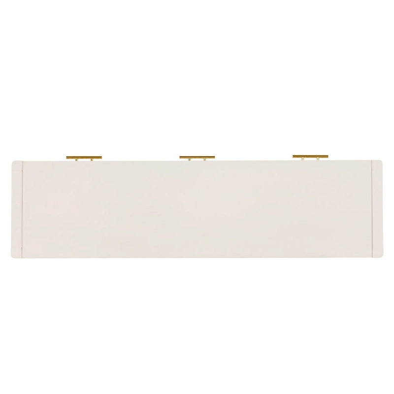 Mesa consola de 3 cajones con estante inferior (negro/blanco/azul marino)
