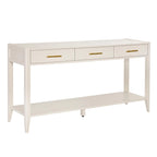 Mesa consola de 3 cajones con estante inferior (negro/blanco/azul marino)