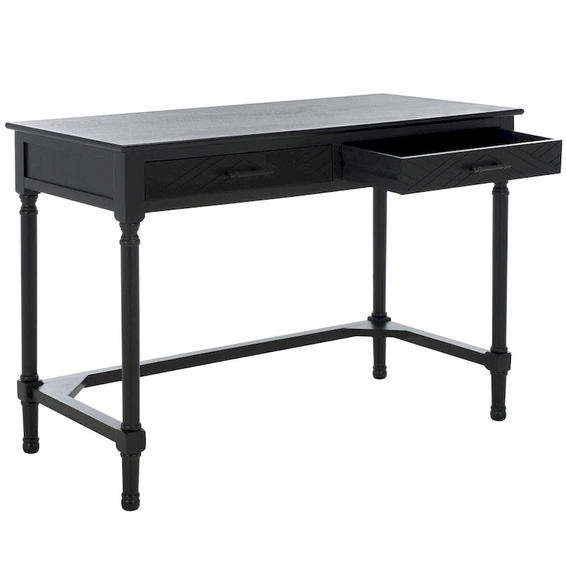 Escritorio de 2 cajones (Negro / Gris Topo / Gris Desgastado / Blanco) – 1 persona