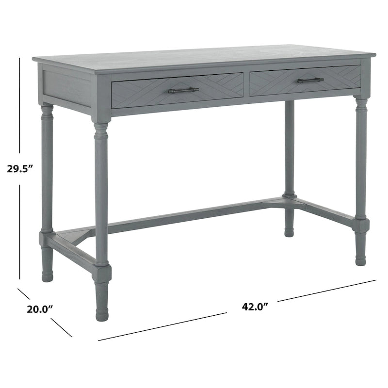Escritorio de 2 cajones (Negro / Gris Topo / Gris Desgastado / Blanco) – 1 persona