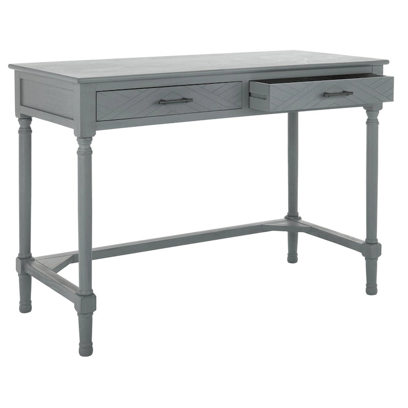 Escritorio de 2 cajones (Negro / Gris Topo / Gris Desgastado / Blanco) – 1 persona