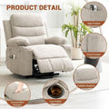 Sillón reclinable eléctrico elevador con función de calor y masaje, en blanco, marrón o gris — 1 persona