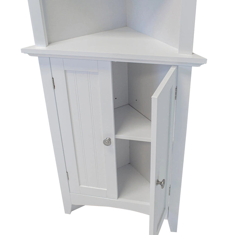 Mueble Esquinero de Cocina Blanco – 2 Puertas, 3 Estantes, 1 Persona