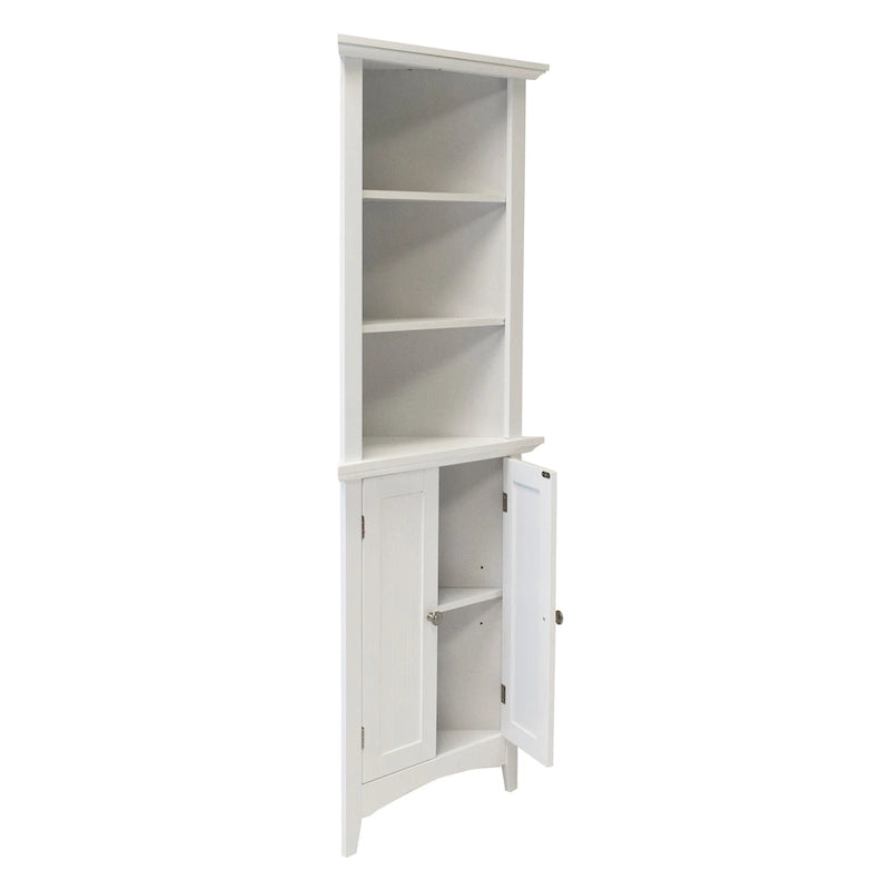 Mueble Esquinero de Cocina Blanco – 2 Puertas, 3 Estantes, 1 Persona