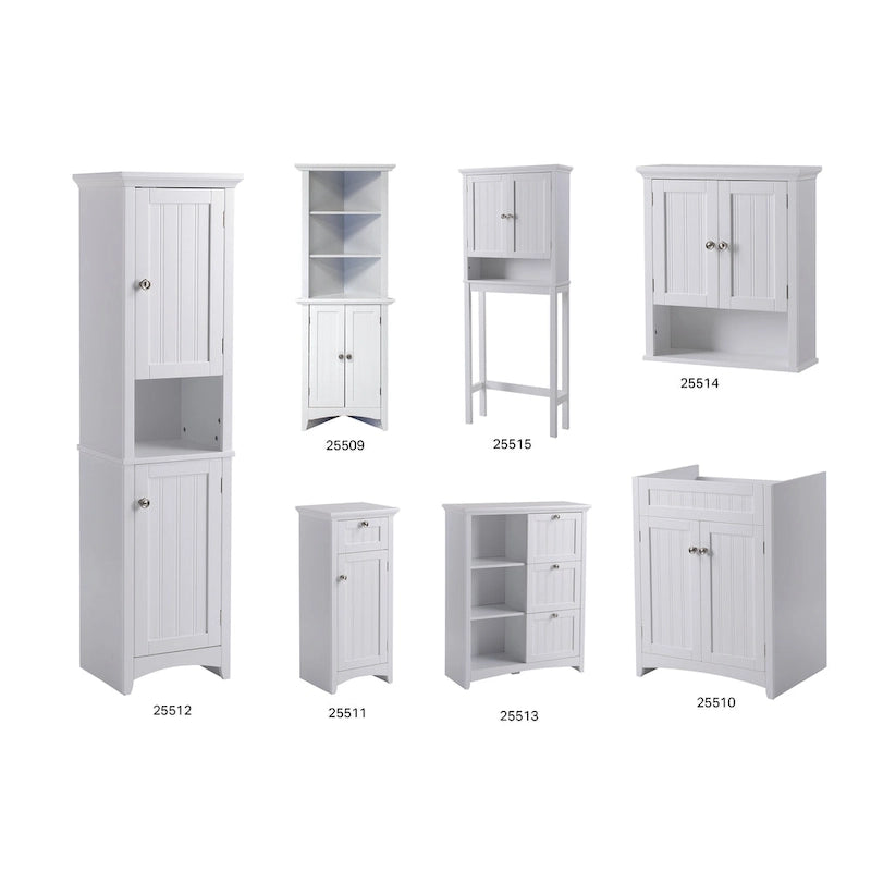 Mueble Esquinero de Cocina Blanco – 2 Puertas, 3 Estantes, 1 Persona