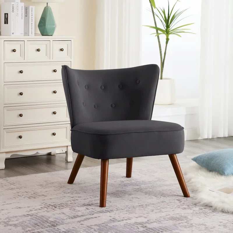 Sillón decorativo de terciopelo (gris / camel / negro / verde / azul verdoso / marrón / amarillo / azul / rosa palo / naranja), de una plaza