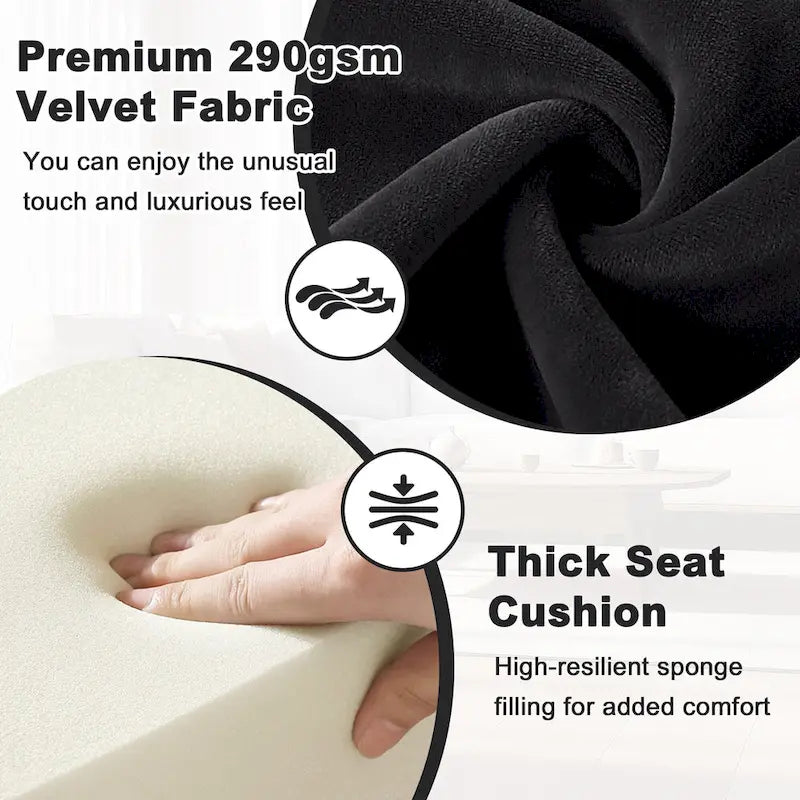 Sillón decorativo de terciopelo (gris / camel / negro / verde / azul verdoso / marrón / amarillo / azul / rosa palo / naranja), de una plaza