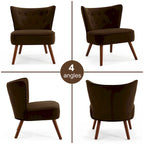 Sillón decorativo de terciopelo (gris / camel / negro / verde / azul verdoso / marrón / amarillo / azul / rosa palo / naranja), de una plaza