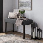Banco tapizado decorativo de tela, gris/beige/azul – 1 persona