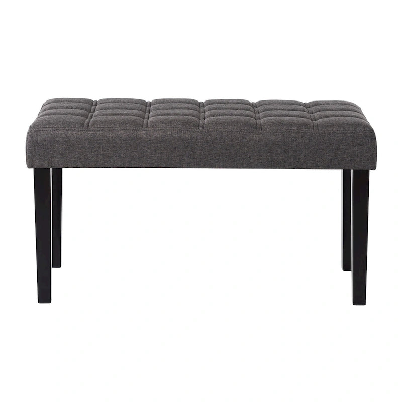 Banco tapizado decorativo de tela, gris/beige/azul – 1 persona