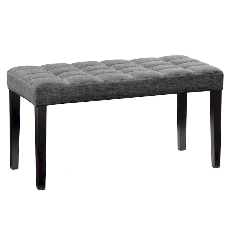 Banco tapizado decorativo de tela, gris/beige/azul – 1 persona