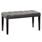 Banco tapizado decorativo de tela, gris/beige/azul – 1 persona