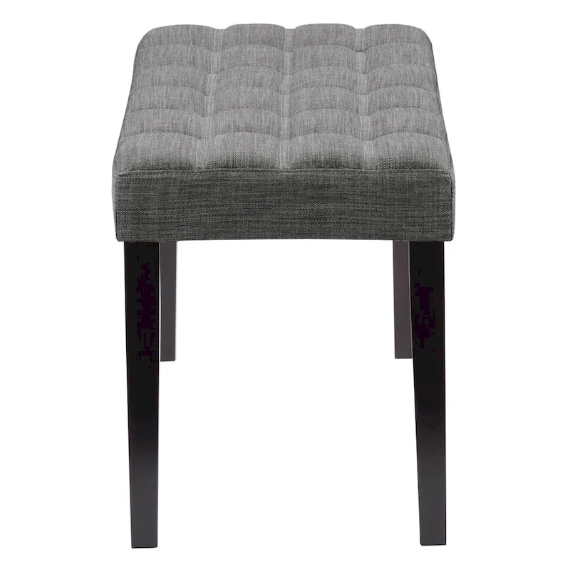 Banco tapizado decorativo de tela, gris/beige/azul – 1 persona