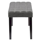 Banco tapizado decorativo de tela, gris/beige/azul – 1 persona