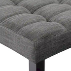 Banco tapizado decorativo de tela, gris/beige/azul – 1 persona