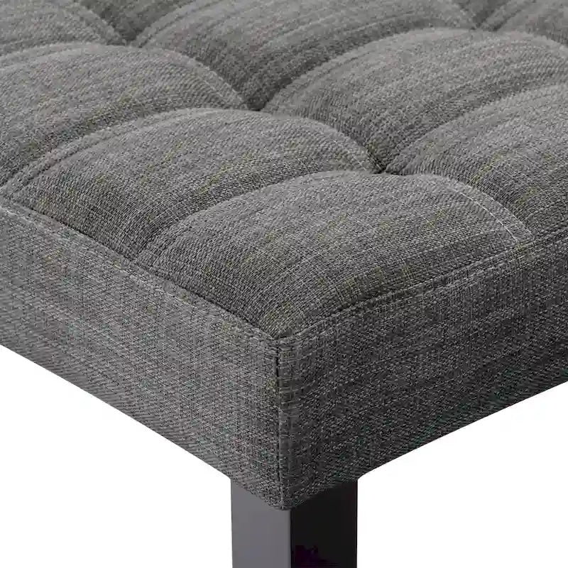 Banco tapizado decorativo de tela, gris/beige/azul – 1 persona