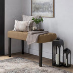 Banco tapizado decorativo de tela, gris/beige/azul – 1 persona