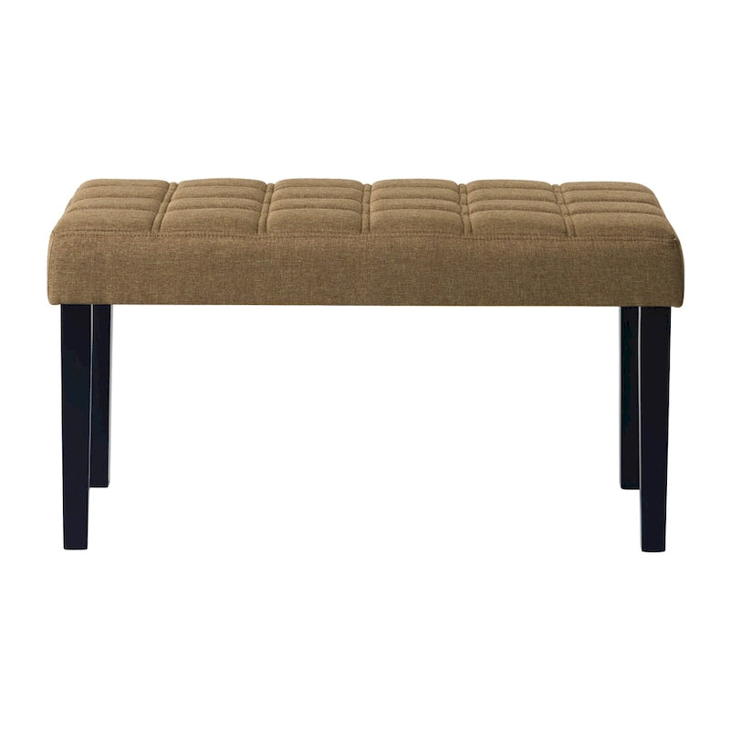 Banco tapizado decorativo de tela, gris/beige/azul – 1 persona