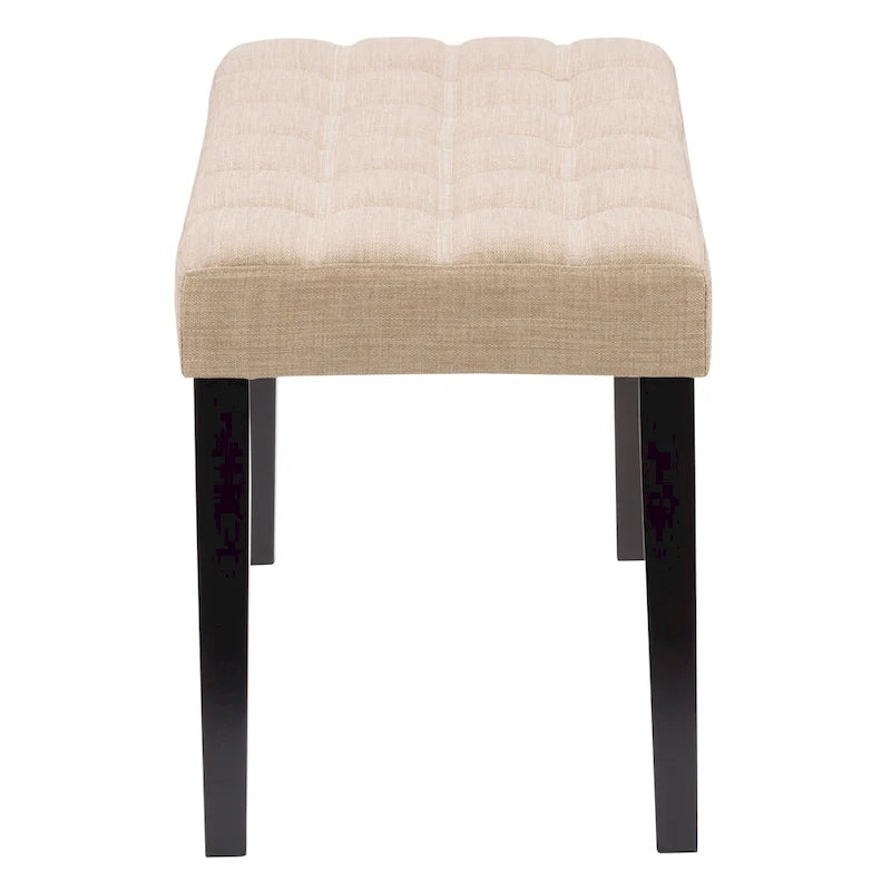 Banco tapizado decorativo de tela, gris/beige/azul – 1 persona