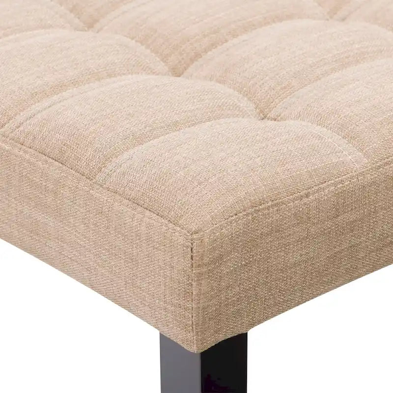 Banco tapizado decorativo de tela, gris/beige/azul – 1 persona