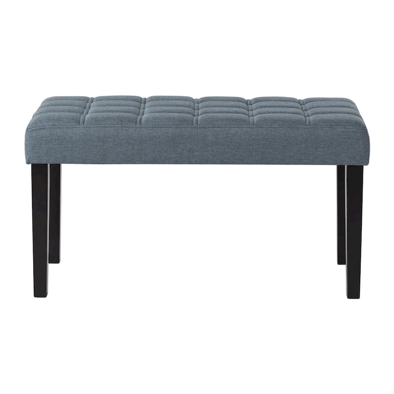 Banco tapizado decorativo de tela, gris/beige/azul – 1 persona