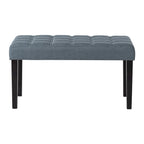 Banco tapizado decorativo de tela, gris/beige/azul – 1 persona
