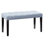 Banco tapizado decorativo de tela, gris/beige/azul – 1 persona