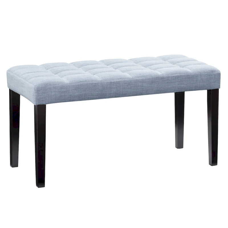 Banco tapizado decorativo de tela, gris/beige/azul – 1 persona