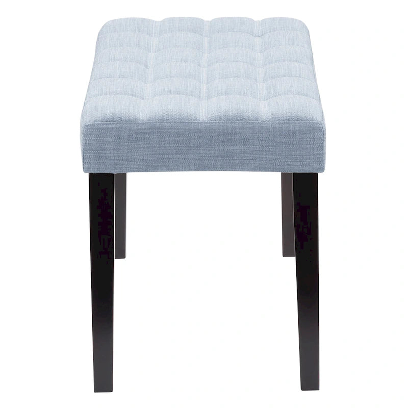Banco tapizado decorativo de tela, gris/beige/azul – 1 persona