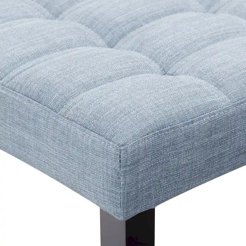 Banco tapizado decorativo de tela, gris/beige/azul – 1 persona