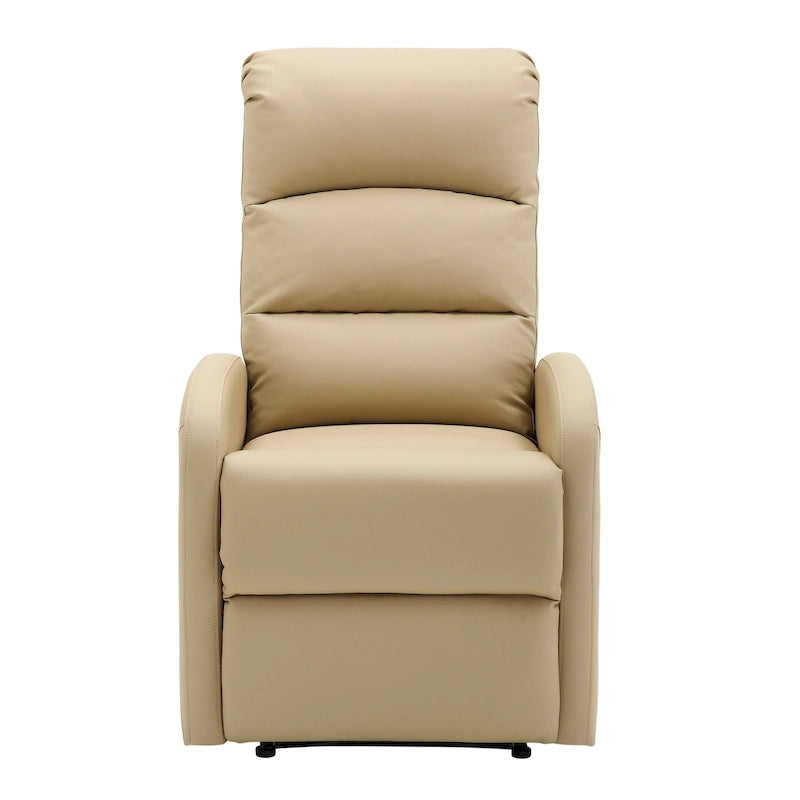 Sillón Reclinable Individual de Piel Sintética y Tela: Negro / Gris / Marrón / Beige / Camel / Rojo / Crema