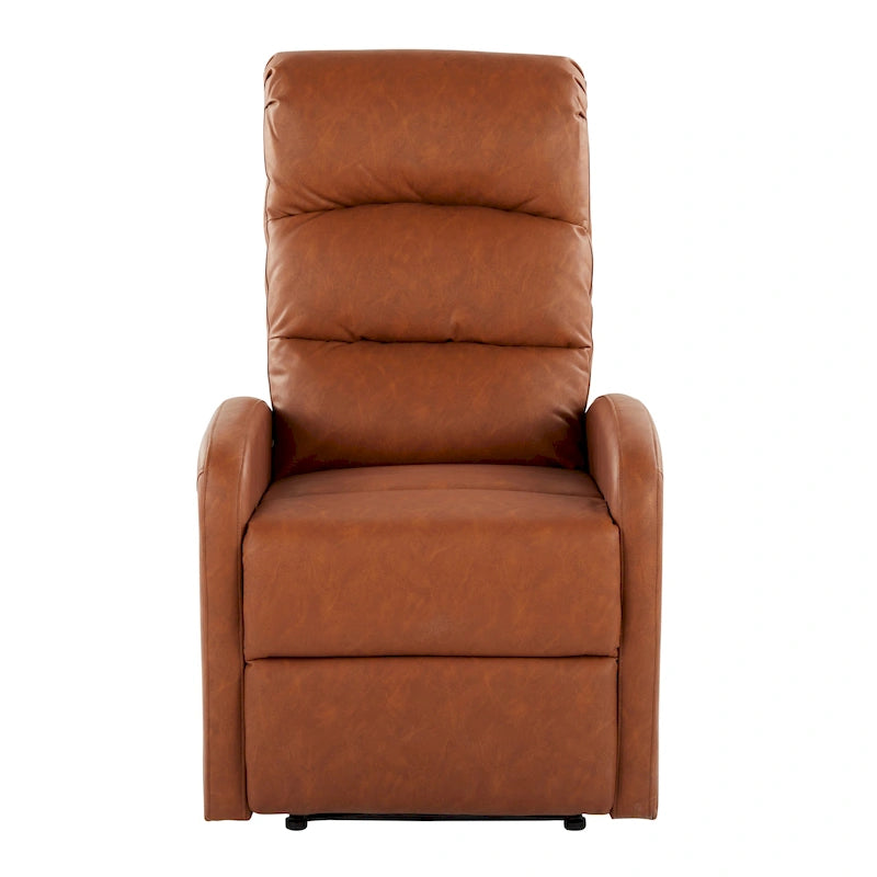 Sillón Reclinable Individual de Piel Sintética y Tela: Negro / Gris / Marrón / Beige / Camel / Rojo / Crema