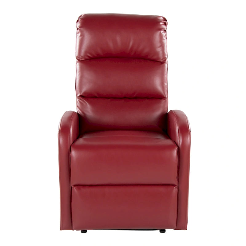 Sillón Reclinable Individual de Piel Sintética y Tela: Negro / Gris / Marrón / Beige / Camel / Rojo / Crema