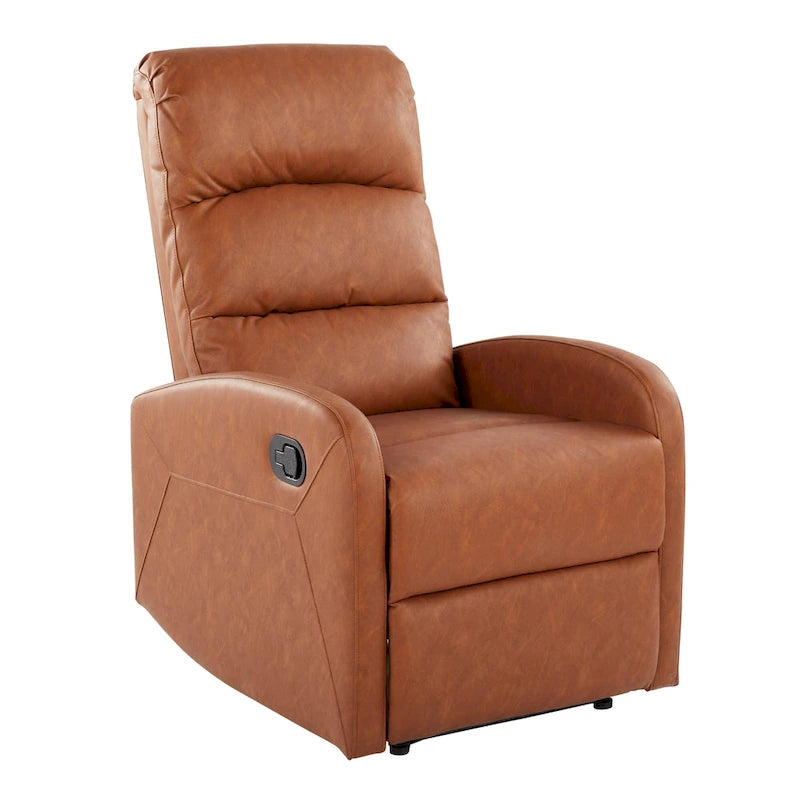 Sillón Reclinable Individual de Piel Sintética y Tela: Negro / Gris / Marrón / Beige / Camel / Rojo / Crema