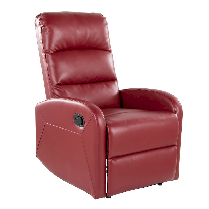 Sillón Reclinable Individual de Piel Sintética y Tela: Negro / Gris / Marrón / Beige / Camel / Rojo / Crema