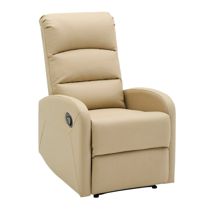 Sillón Reclinable Individual de Piel Sintética y Tela: Negro / Gris / Marrón / Beige / Camel / Rojo / Crema