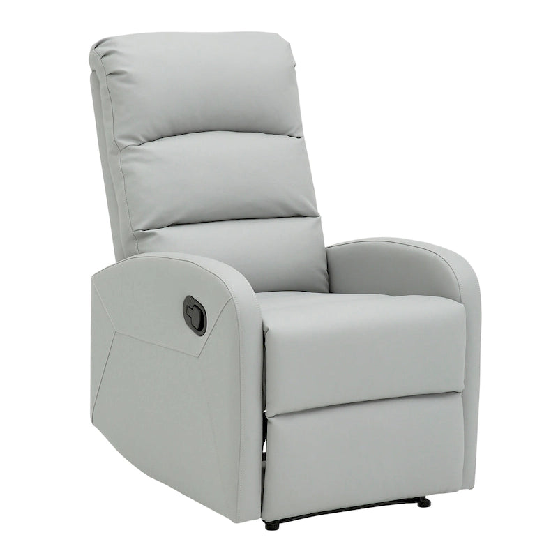 Sillón Reclinable Individual de Piel Sintética y Tela: Negro / Gris / Marrón / Beige / Camel / Rojo / Crema