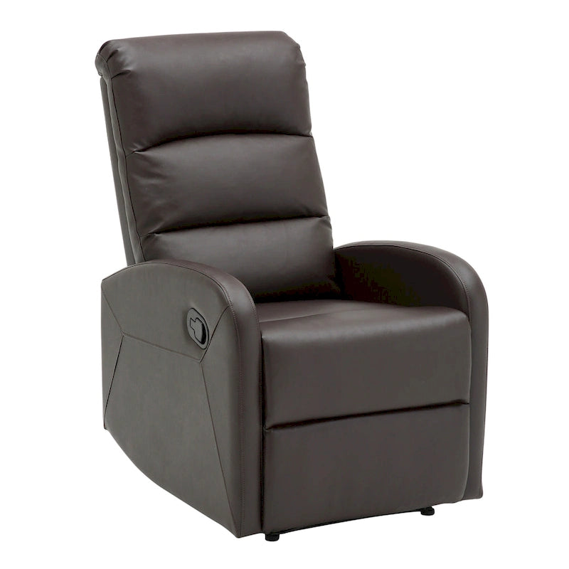 Sillón Reclinable Individual de Piel Sintética y Tela: Negro / Gris / Marrón / Beige / Camel / Rojo / Crema