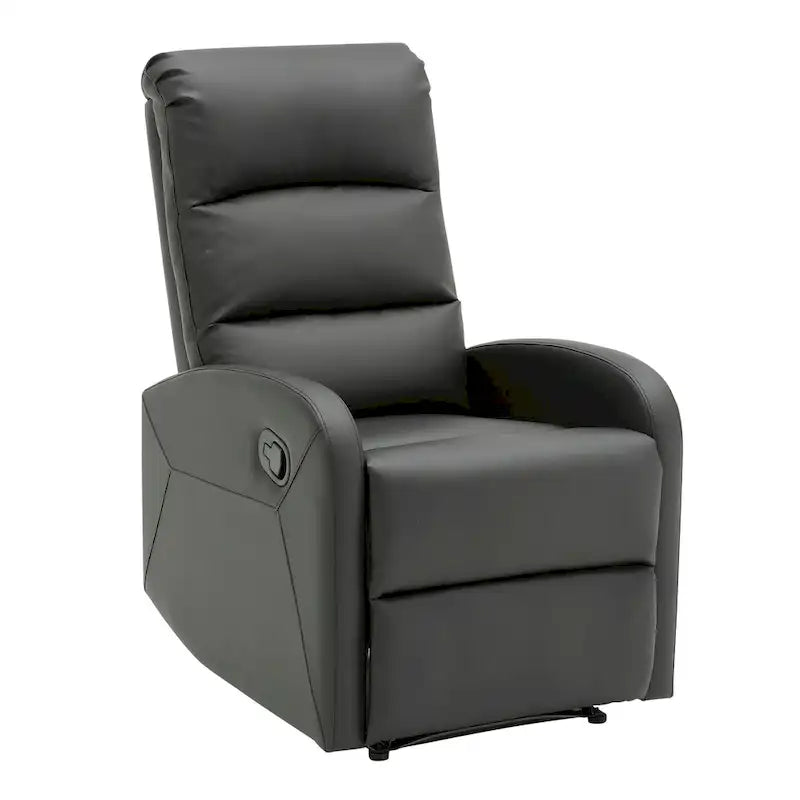 Sillón Reclinable Individual de Piel Sintética y Tela: Negro / Gris / Marrón / Beige / Camel / Rojo / Crema