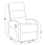 Sillón Reclinable Individual de Piel Sintética y Tela: Negro / Gris / Marrón / Beige / Camel / Rojo / Crema