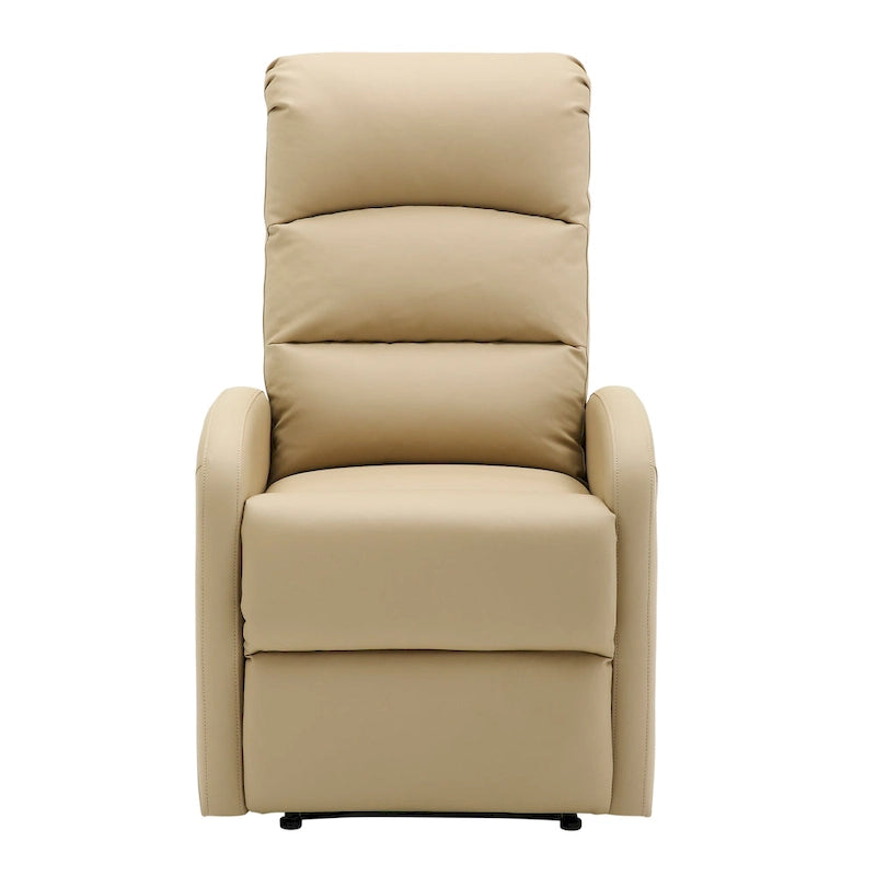 Sillón Reclinable Individual de Piel Sintética y Tela: Negro / Gris / Marrón / Beige / Camel / Rojo / Crema
